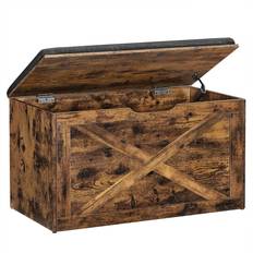 Vasagle Benches Vasagle Rustic Barn-Door Entryway Storage Bench