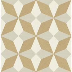Decorline Linear Diamond Geometric Wallpaper Metallic Gold Beige Retro Paste Wall Vinyl