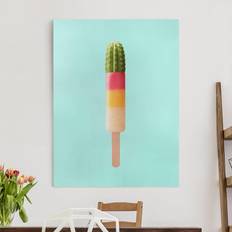 Écrans de projection Tableau sur toile Popsicle avec cactus