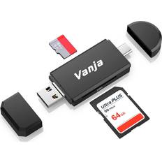 Micro sdhc Vanja USB Type C Micro USB OTG Adapter and USB 2.0 Portable Memory Card Reader for SDXC, SDHC, SD, MMC, RS-MMC, Micro SDXC, Micro SD, Micro SDHC Card