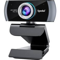 Webcams Hd webcam 1080p with microphone, usb for desktop, computer, black