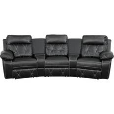 Leathers Sofas Flash Furniture Reel Comfort Series Black Sofa 117" 3 Seater