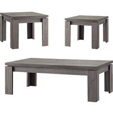 Gray Nesting Tables Benzara BM156192 19.75 Enormous Weathered Gray Occasional Set Nesting Table