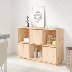 vidaXL Massivt Fyrretræ 110,5 x 35 x 80 cm Skænk