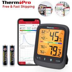 Thermometers & Weather Stations ThermoPro TP359W Bluetooth Hygrometer 260FT Backlit Max