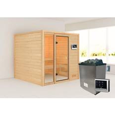 Saunaräume Karibu WOODFEELING Sauna »Jutta« inkl. Saunaofen mit externer Steuerung, für 4 Personen beige