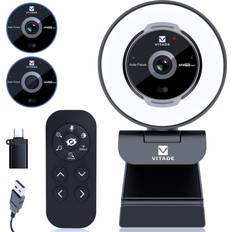 Webcam 1080p 60fps Vitade zoomable webcam with remote control, 1080p 60fps streaming webcam with