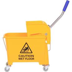 Buckets Homcom 5 Gallon Commercial Restaurant Janitorial Cleaning Rolling Mop Down Press