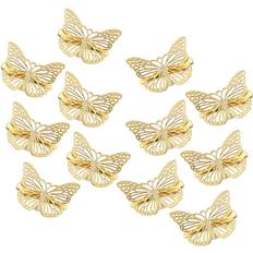 Butterfly Hair Clips, 12 Pcs Cute Golden Metal Butterfly Hair Claw