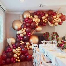 Gold Balloon Arches 118pcs burgundy and chrome gold balloons garland arch kit for wedding bridal gir