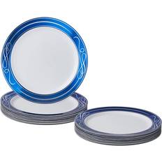 Silver Spoons Elegant Disposable Plates For Party 10 Piece Heavy Duty Disposable Dessert Set 7.5â in Blue, Size 7.5" H x 7.5" W Wayfair Blue