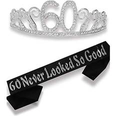 Meant2Tobe 60Th Birthday Gifts For Women 60Th Birthday Tiara And Sash Silver 1