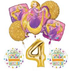 Gold Foil Balloons Anagram Tangled rapunzel disney princess 4th birthday party balloon