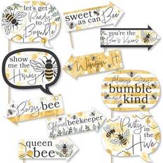 Funny little bumblebee baby shower or birthday party photo booth props kit 10 pc