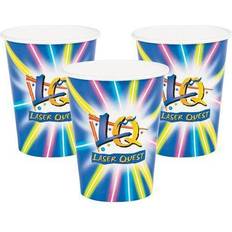 White Paper Cups Fun Express Bulk laser tag party paper cups, party supplies, 250 pieces