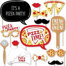 Pizza Party Time Baby Shower or Birthday Party Photo Booth Props Kit -20 Count Yellow Yellow