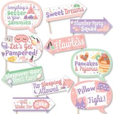 Birthdays Paper Napkins Funny pajama slumber party girls sleepover birthday photo booth props kit 10 pc