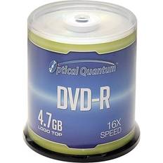 Optical Storage Optical Quantum 4.7GB 16X DVD-R Logo Top 100 Packs Spindle Disc Model OQDMR16LT-BX