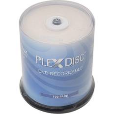 Optical Storage PlexDisc 16X DVD-R 4.7GB Logo Top Blank Media Recordable Disc 632-815-BX, 100 Discs