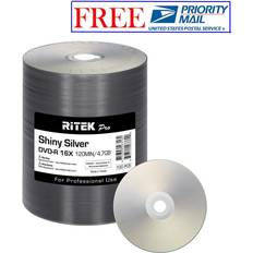 Optical Storage Ritek 100 pack pro dvd-r 16x 4.7gb shiny silver lacquer blank recordable disc