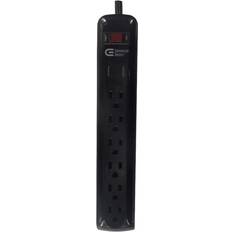 Commercial electric ylpt-43b 6-outlet surge protector 45 degree flat angle plug