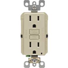 Electrical Accessories Leviton smartlockpro self-test 15a ivory rounded corner outlet r01-gfnt1-0ki