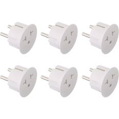 Beige Power Strips & Extension Cords Orei 29-pack american to european grounded schuko outlet plug adapter -in black 29