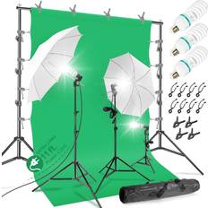 Lighting & Studio Equipment Limostudio chromakey green screen background support with 10' x 20' green mus