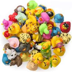 Doctors Baby Toys Kicko Assorted Rubber Ducks 50 Pack 2 Inches for Kids, Sensory Play, Stress Relief, Novelty, Stocking St