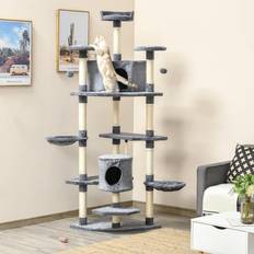 Haustiere Pawhut Katzenbaum Ecke Kratzbaum Spielbaum Katzenkratzbaum Kletterbaum