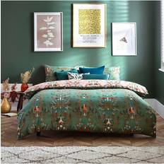 Furn Luna Floral Duvet Cover White, Green, Brown