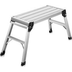 Step Ladders Costway Aluminum Folding Platform Workbench Stool