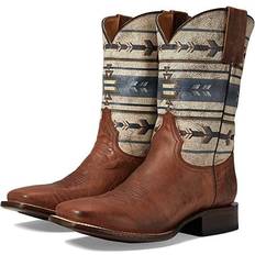 Men - White High Boots Roper Cowboy Aztek Tan 2 Men's Shoes Tan