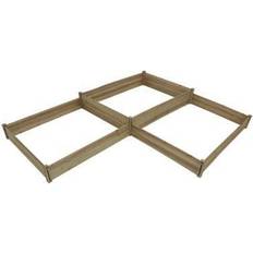 Raised Garden Beds on sale LuxenHome Natural Wood Three Section L-Shaped Raised Garden Bed, WHPL1261