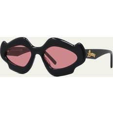 Loewe Geometric Sunglasses with Pink Lenses - Black
