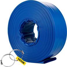 VEVOR Discharge Hose 4" x 105" PVC Lay Flat Heavy Duty Backwash Drain Hose with Clamps