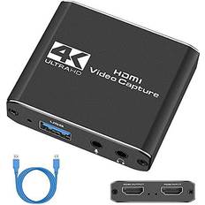 Hdmi video capture Capture card, audio video capture card with microphone 4k hdmi loop-out, 1080