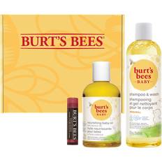 Burt's Bees Baby- und Mama-Geschenkset mit pflegendem Babyöl, Original Baby-Shampoo und Waschlotion und 100 % natürlichem Lippenbalsam, Farbton Red Dahlia, getönt