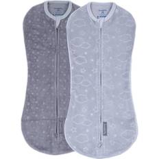 SwaddleMe pod in soft & cozy velboa wrap clouds & stars 0-2 months