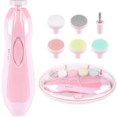 Pink Nail Care Baby nail trimmer pink electric clipper adjustable speed rotation soft cushions