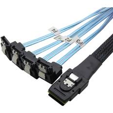 CableDeconn 18' Mini SAS 36P SFF-8087 To 4 90 Degrees Target Hard Disk Data Cable 0.5M H0304