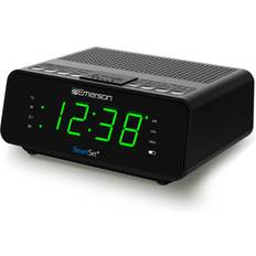 Emerson smartset alarm clock radio with am/fm radio, dimmer, sleep timer and .9"