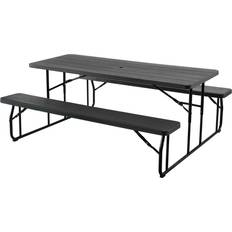 Picnic Tables Gardenised Foldable Woodgrain Picnic