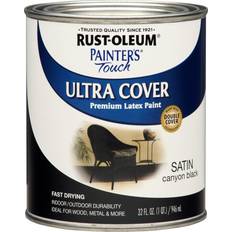 Paint Rust-Oleum 267332 Touch Latex Quart Wood Paint Black