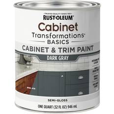 Paint Rust-Oleum 372010 Transformations Basics Cabinet & Trim Paint, Quart Wood Paint Dark Gray