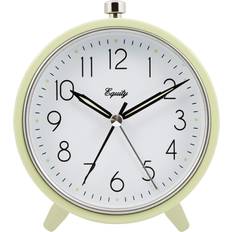 Alarm Clocks 20090 equity by la crosse 5" round metal case analog quartz alarm clock green