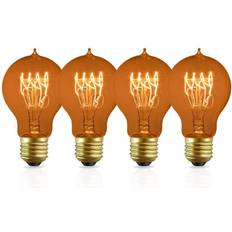 Edison light bulbs 4 pack of dimmable a19 vintage edison light bulbs with quad loop filament 2200k