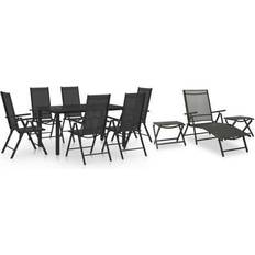 Black Patio Dining Sets vidaXL 10 Piece Patio Dining Set