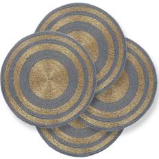 Beaded Round Place Mat Gray, Yellow, Gold, Silver (48.26x)