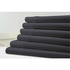 Kathy Ireland Full Size 1500 Thread Count Bamboo Cotton Set 6 Piece Bed Sheet White, Black, Grey